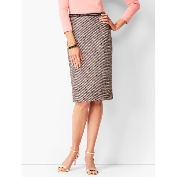 Talbots Skirt Tweed Preppy Career Pink 14 - Picture 1 of 10
